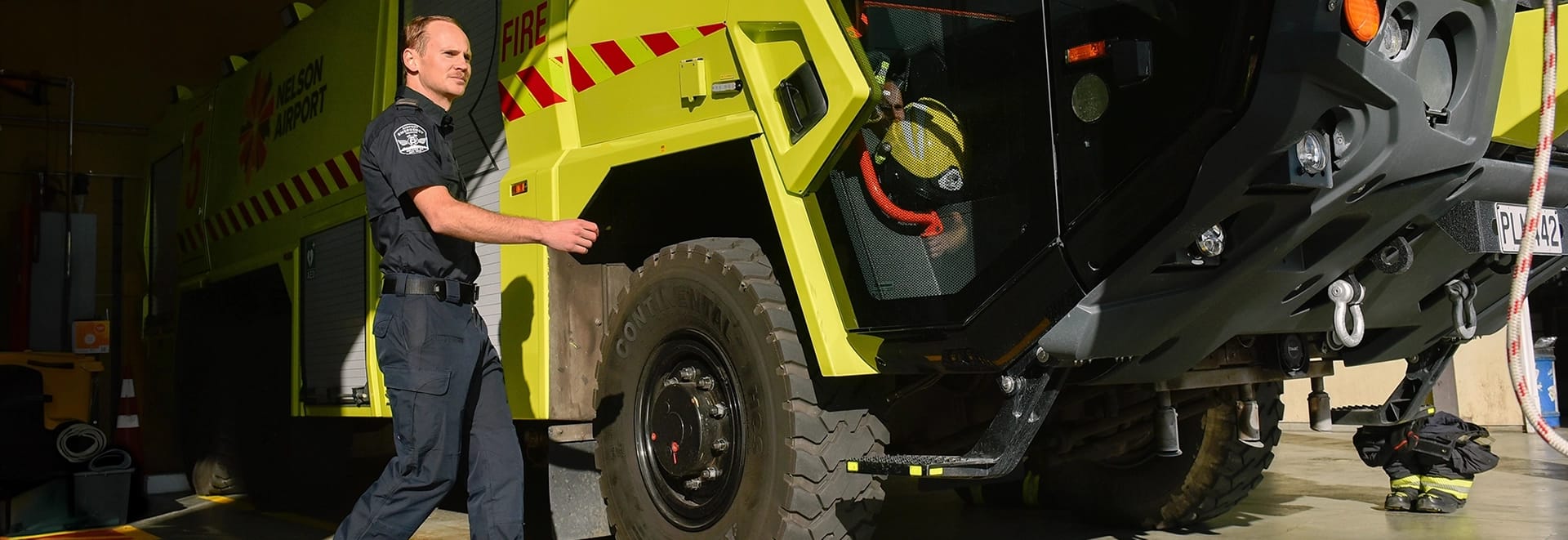 Safety Security Nelson Airport Firetruck banner