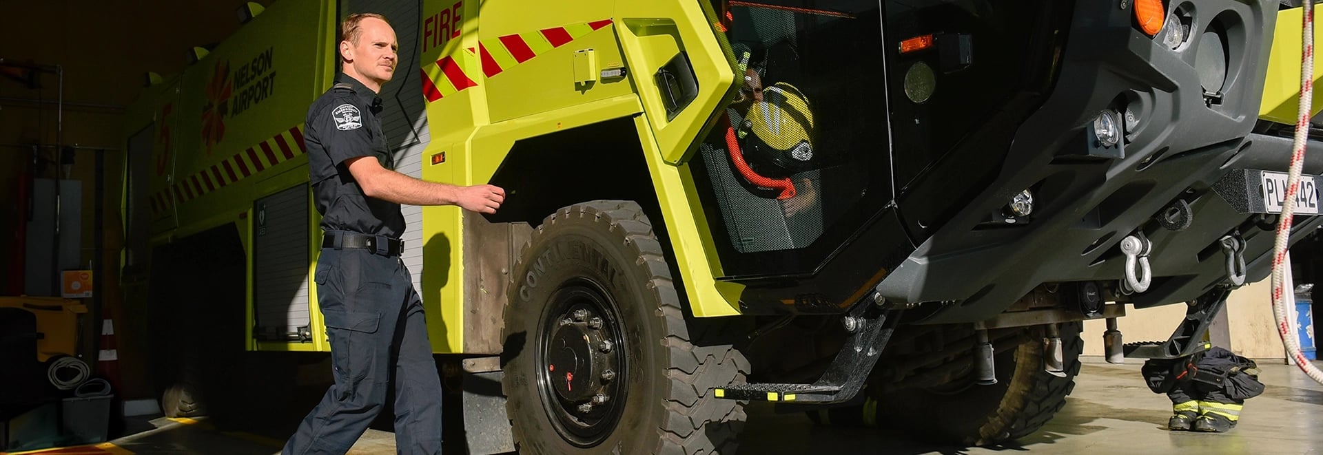 Safety Security Nelson Airport Firetruck banner
